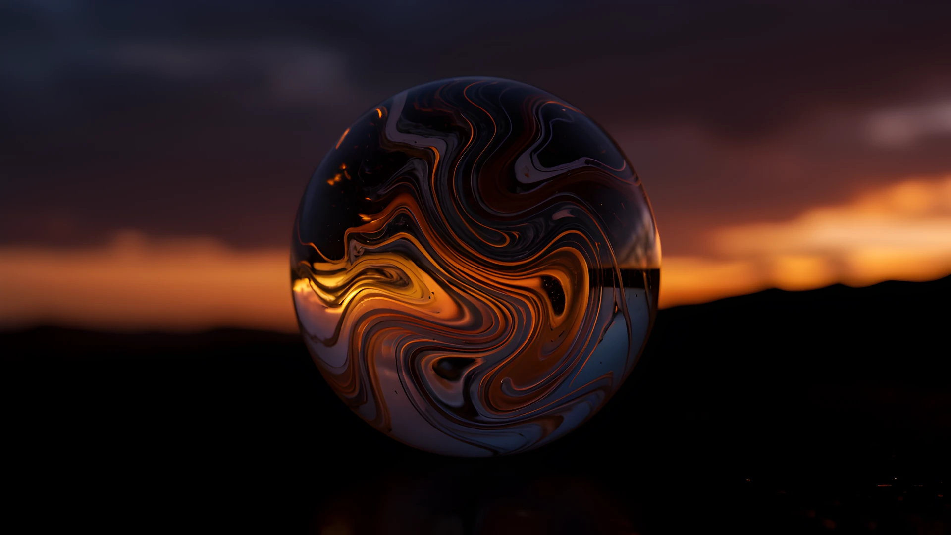 Golden Sunset Swirl