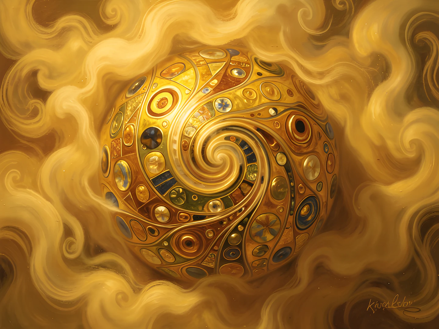Golden Klimt Swirl