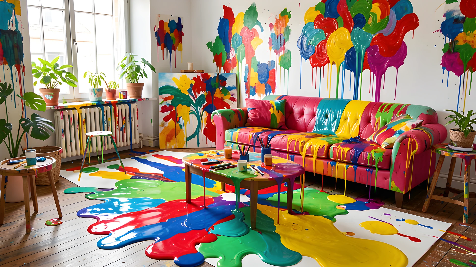 Swirling Color Drops