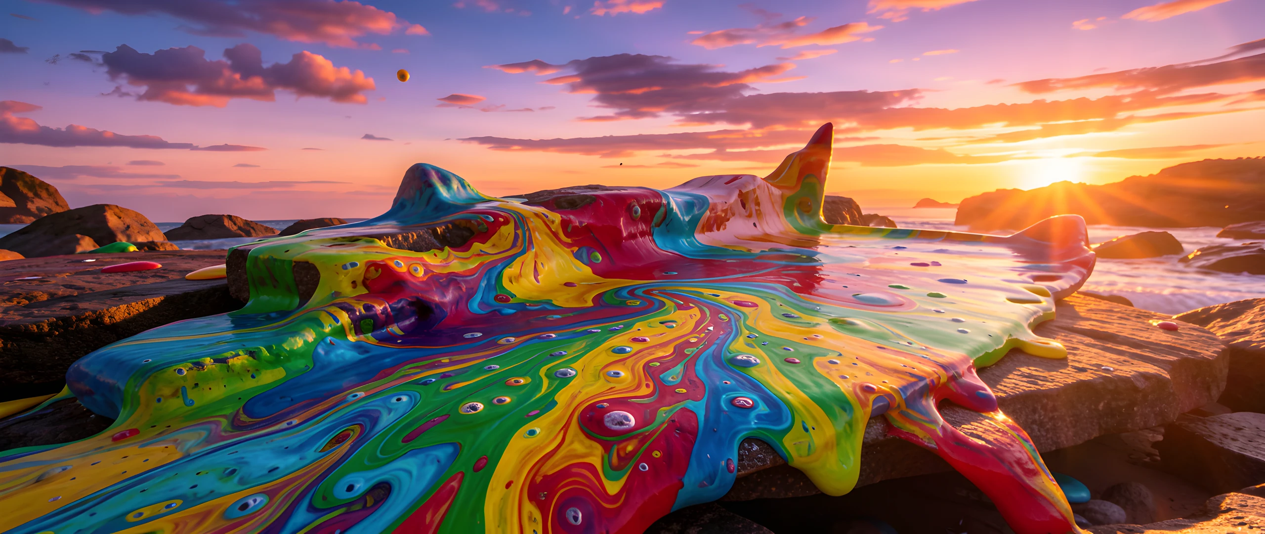 Splattered Sunset Sky
