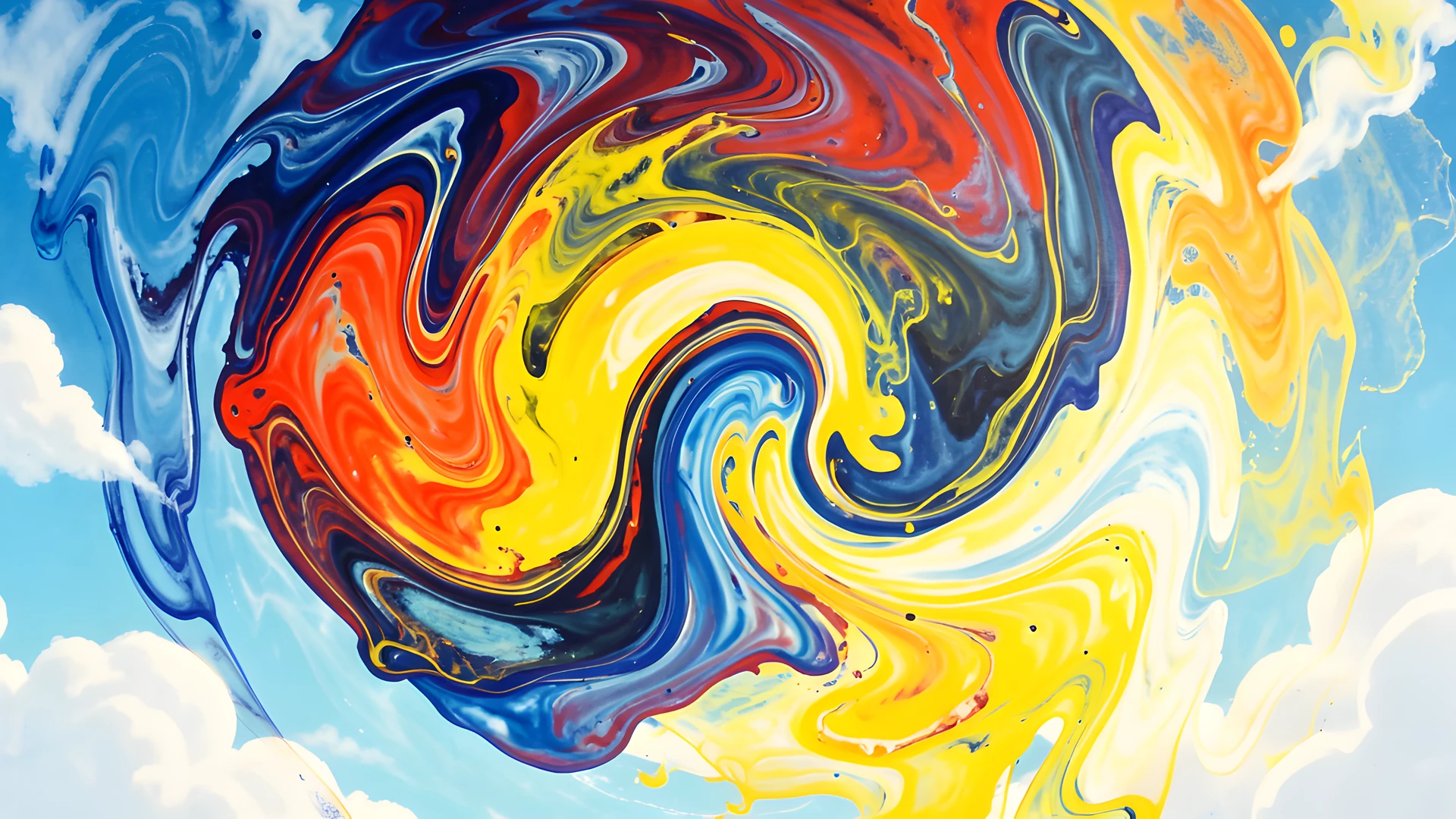 Inky Ocean Swirl