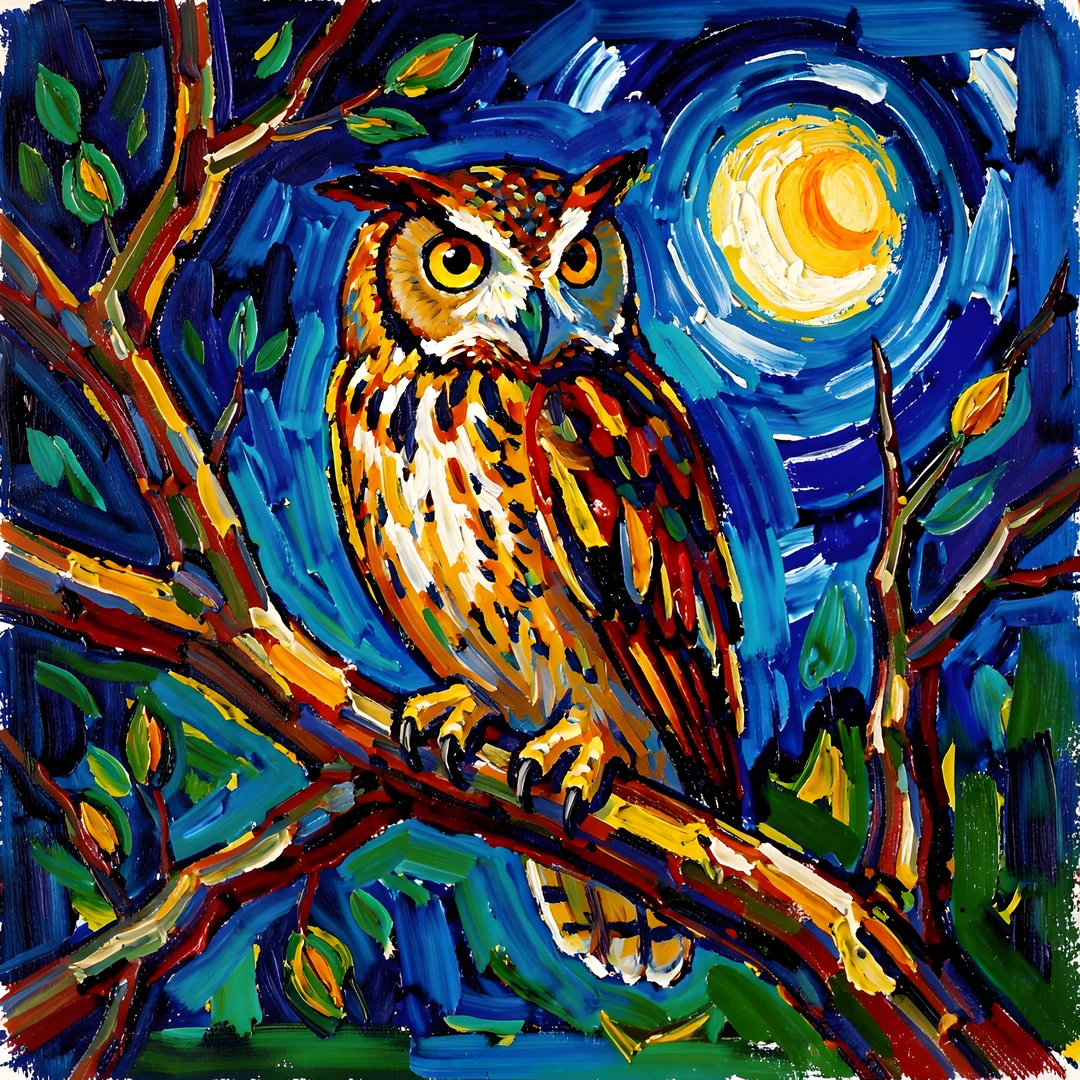 Moonlit Owl Portrait