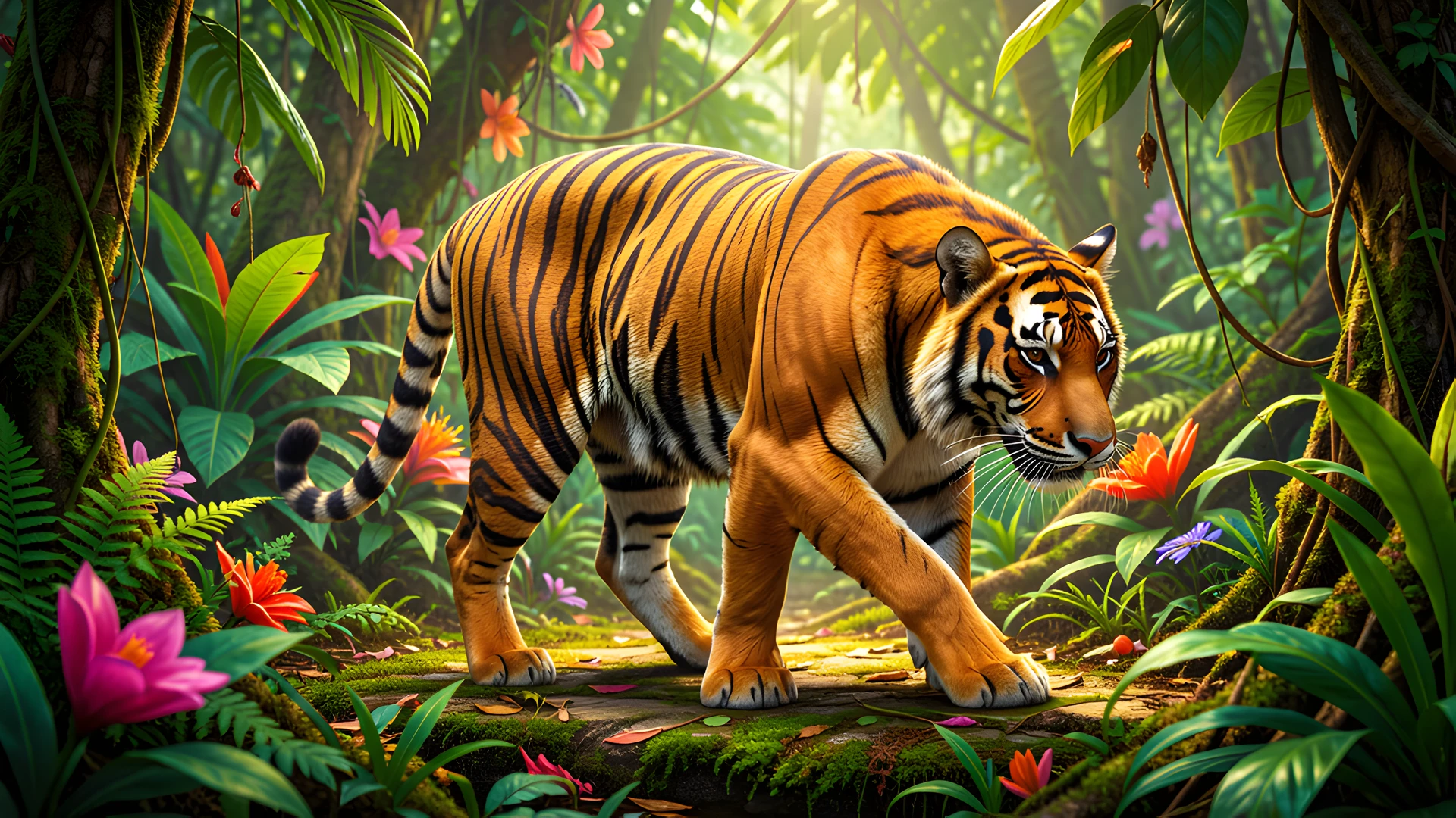 Tiger In Bloom