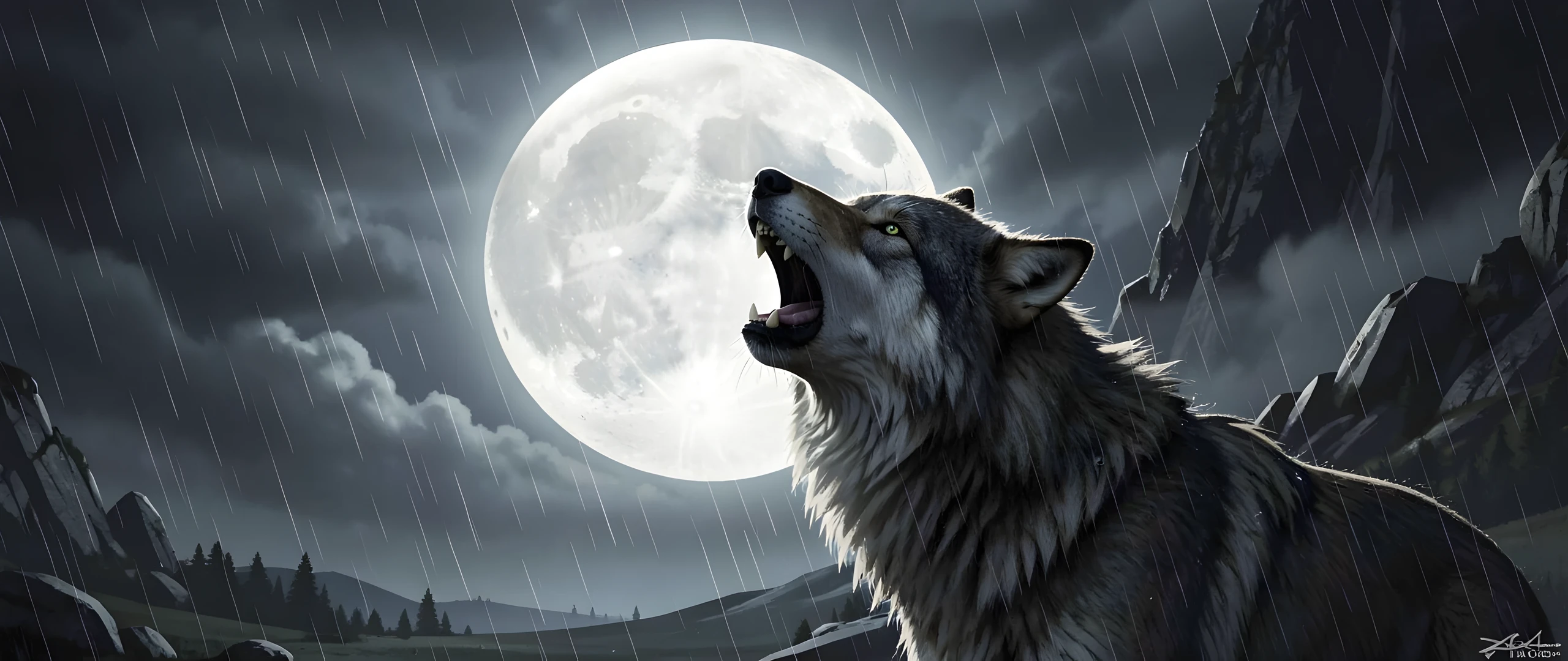 Moonlit Wolf Pack