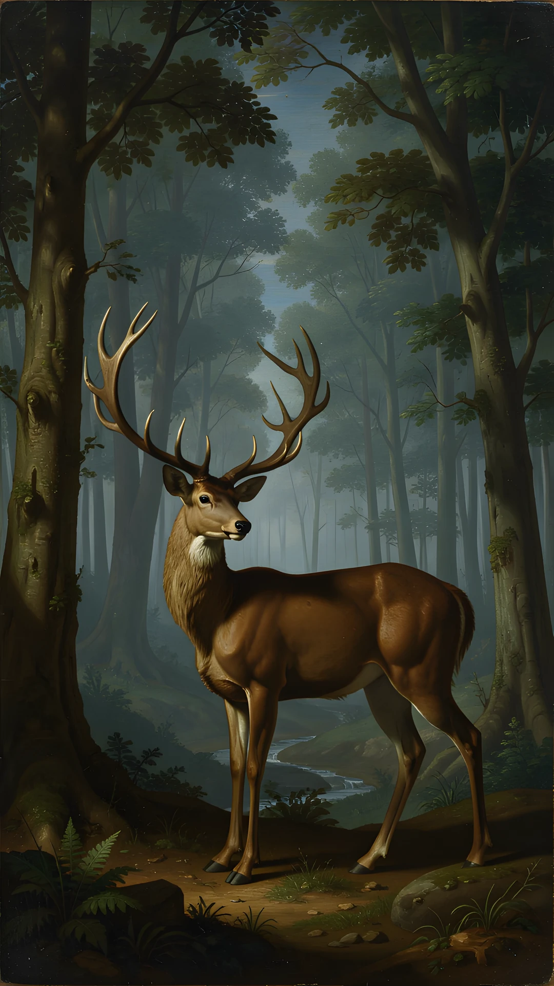 Moonlit Forest Scene