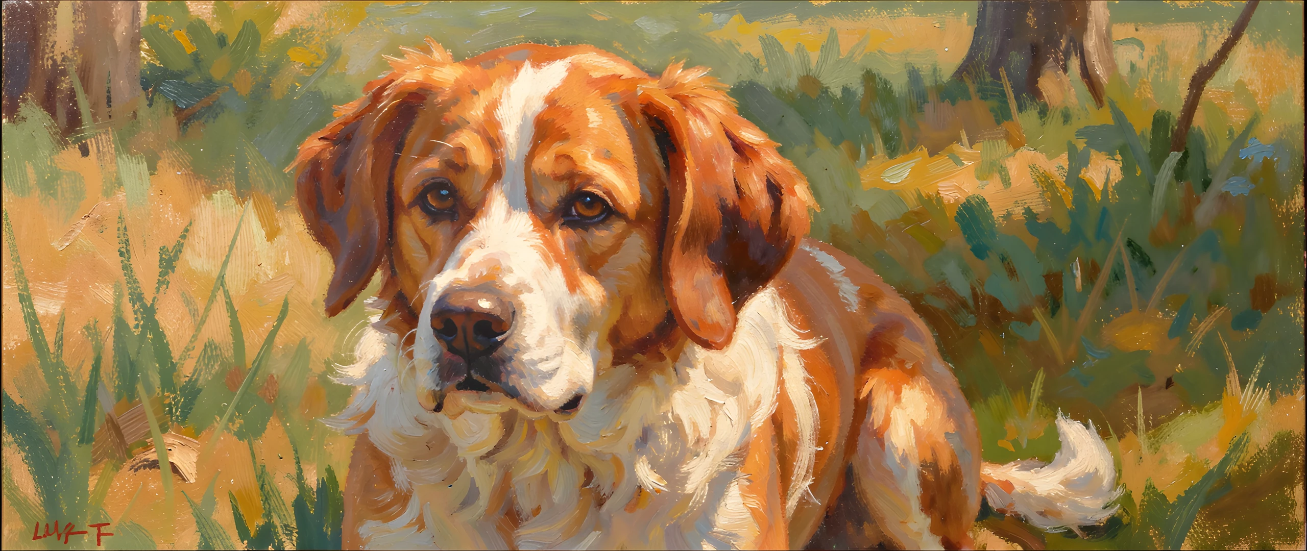 Impressionist Dog Scene