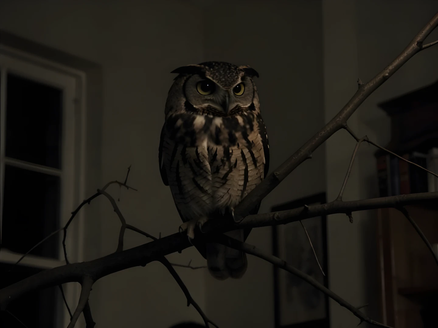 Owl In Shadows