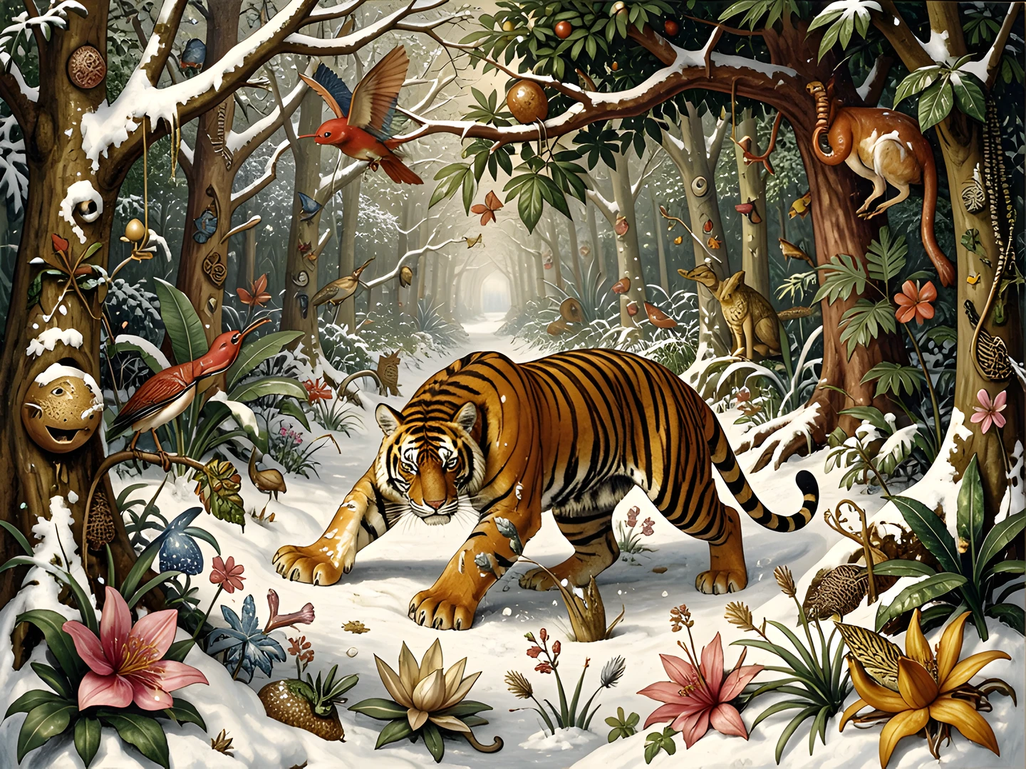 Tiger In Snow
