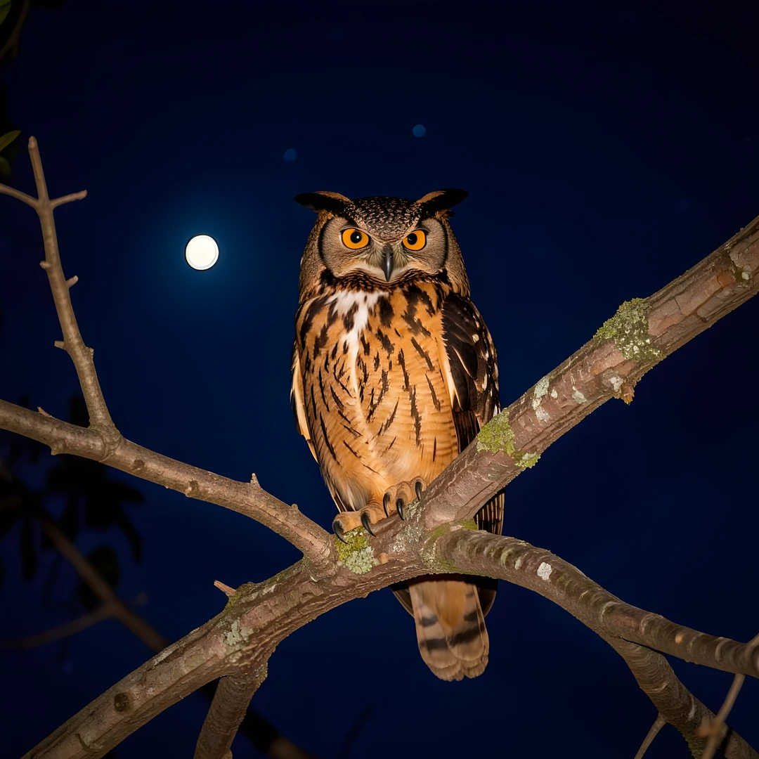 Moonlit Owl Perch