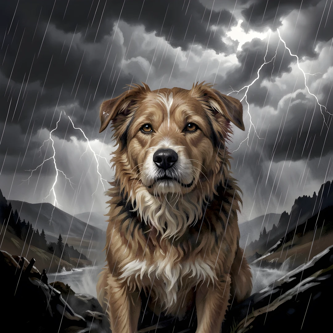 Stormy Dog Portrait
