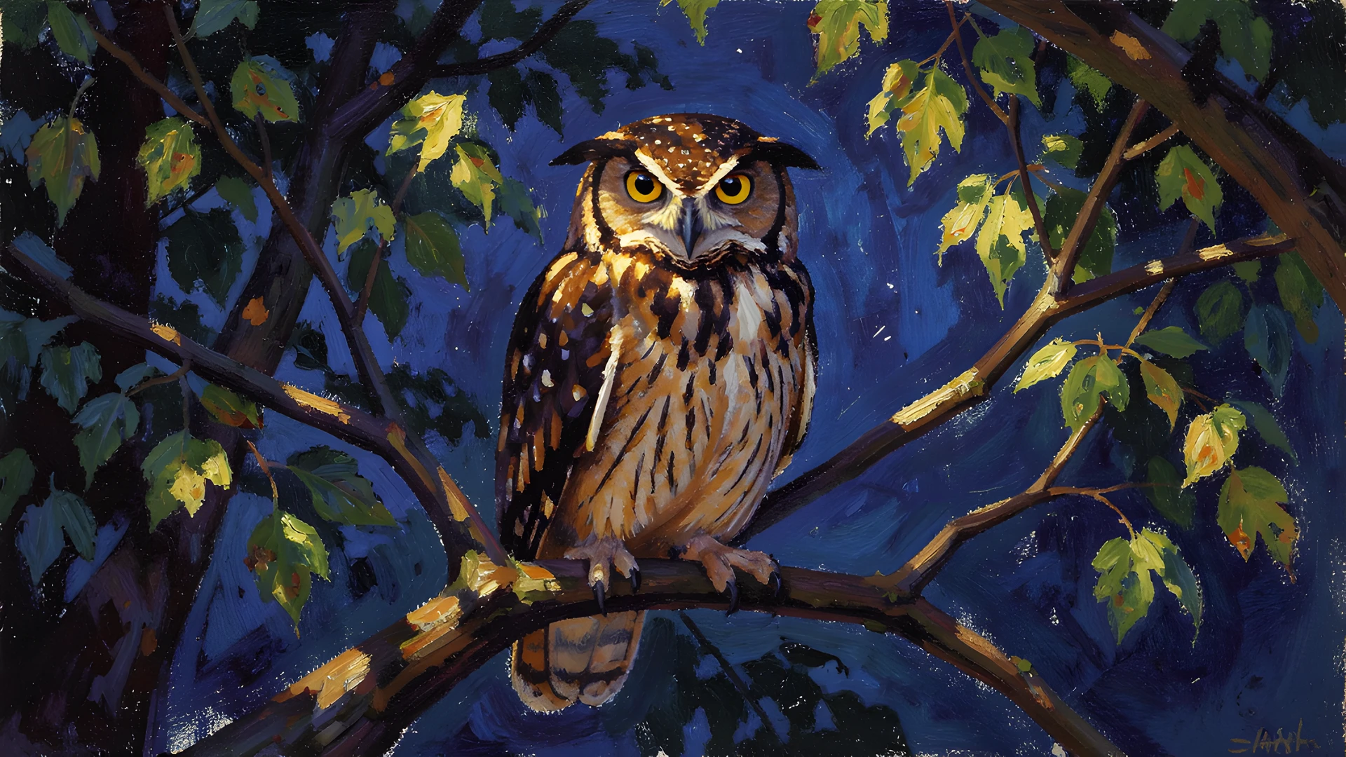 Moonlit Forest Scene