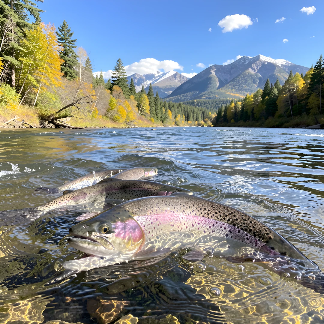 River Salmon Scene