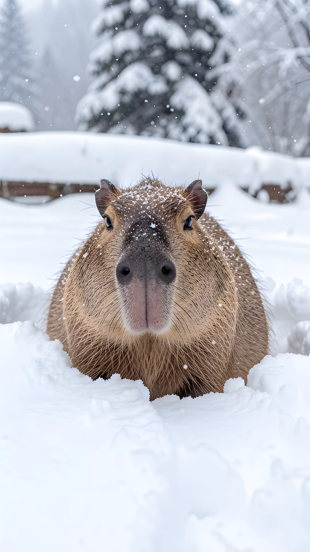 Capibara Winter Scene