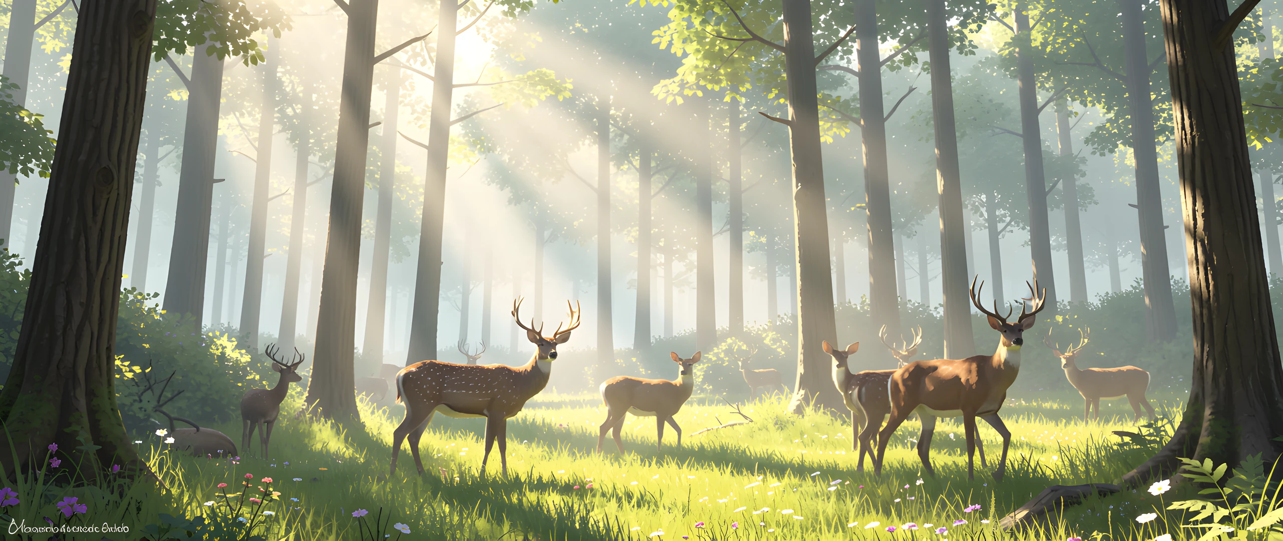 Forest Deer Morning