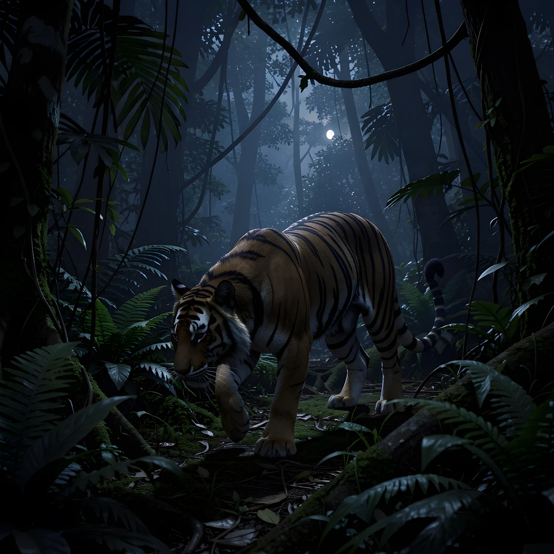 Tiger Moonlit Jungle