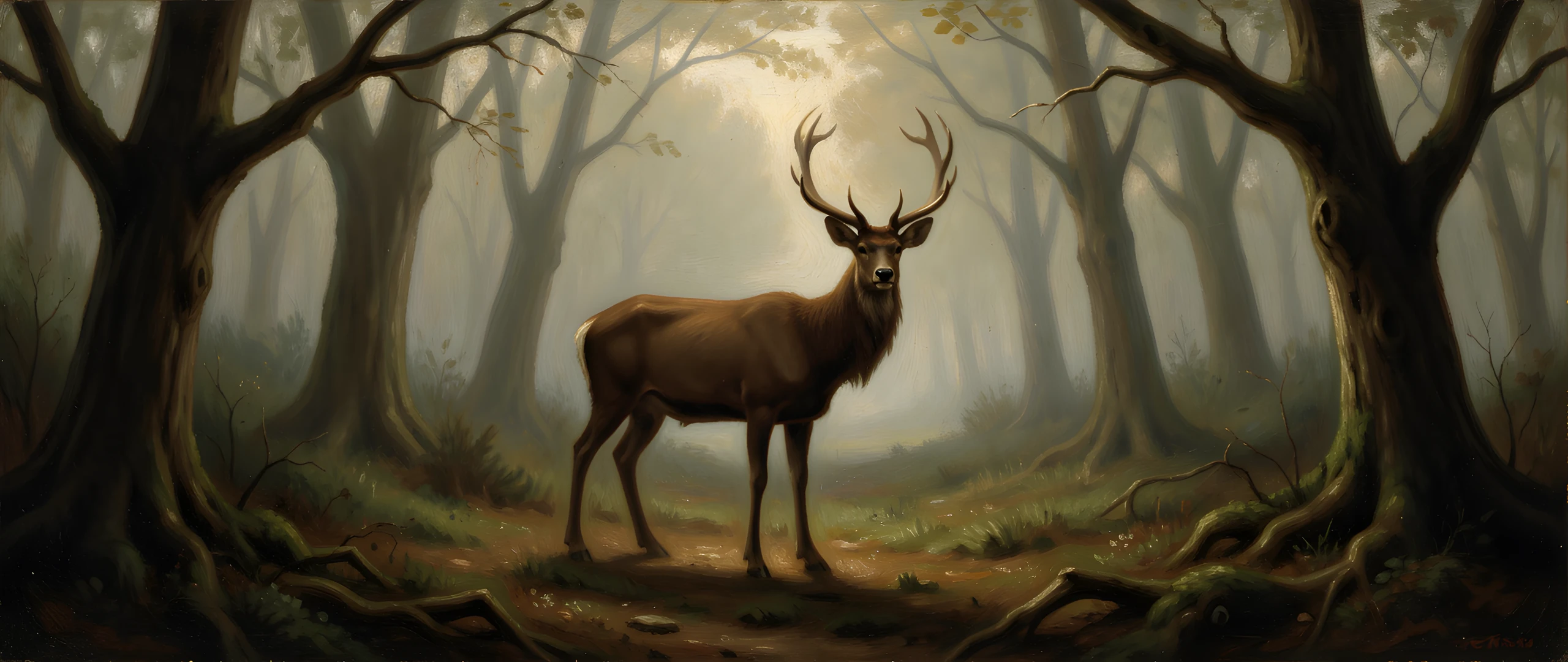 Misty Forest Scene