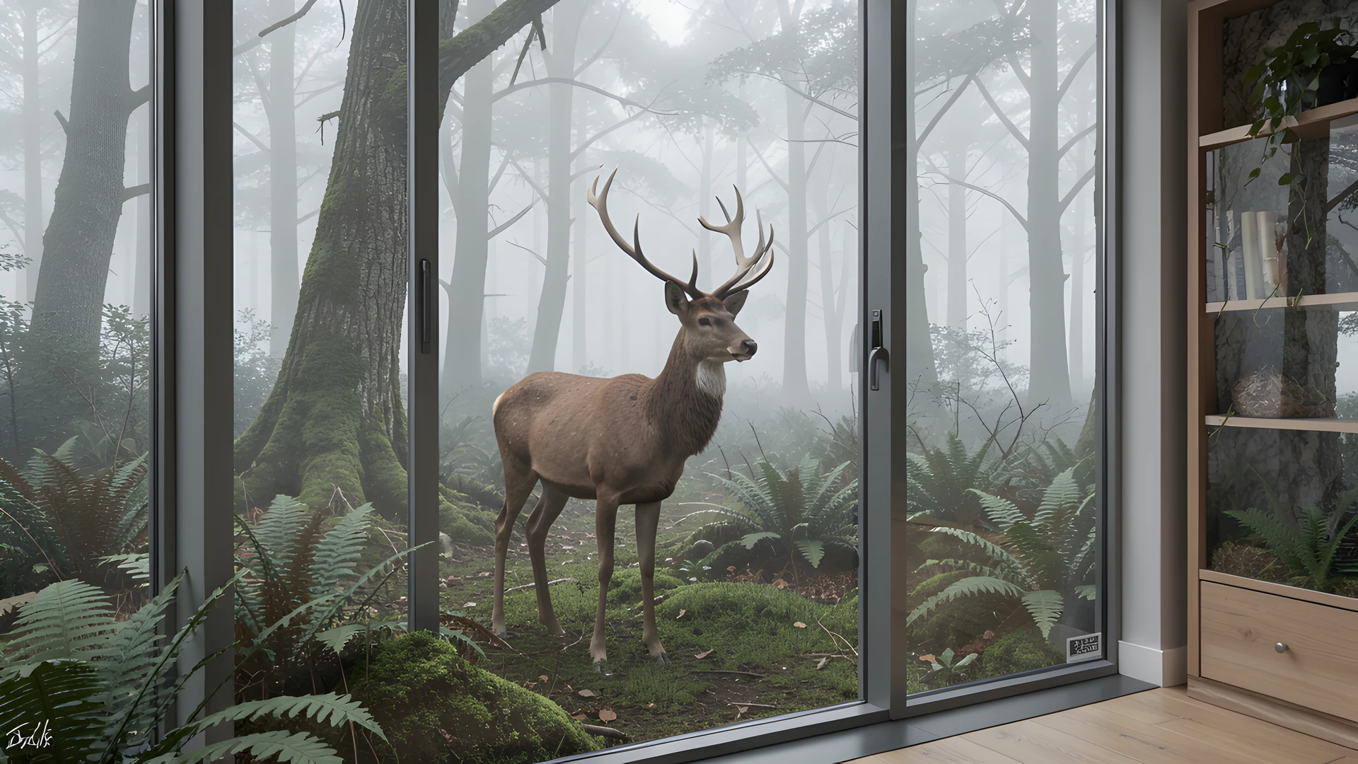 Foggy Woodland Scene
