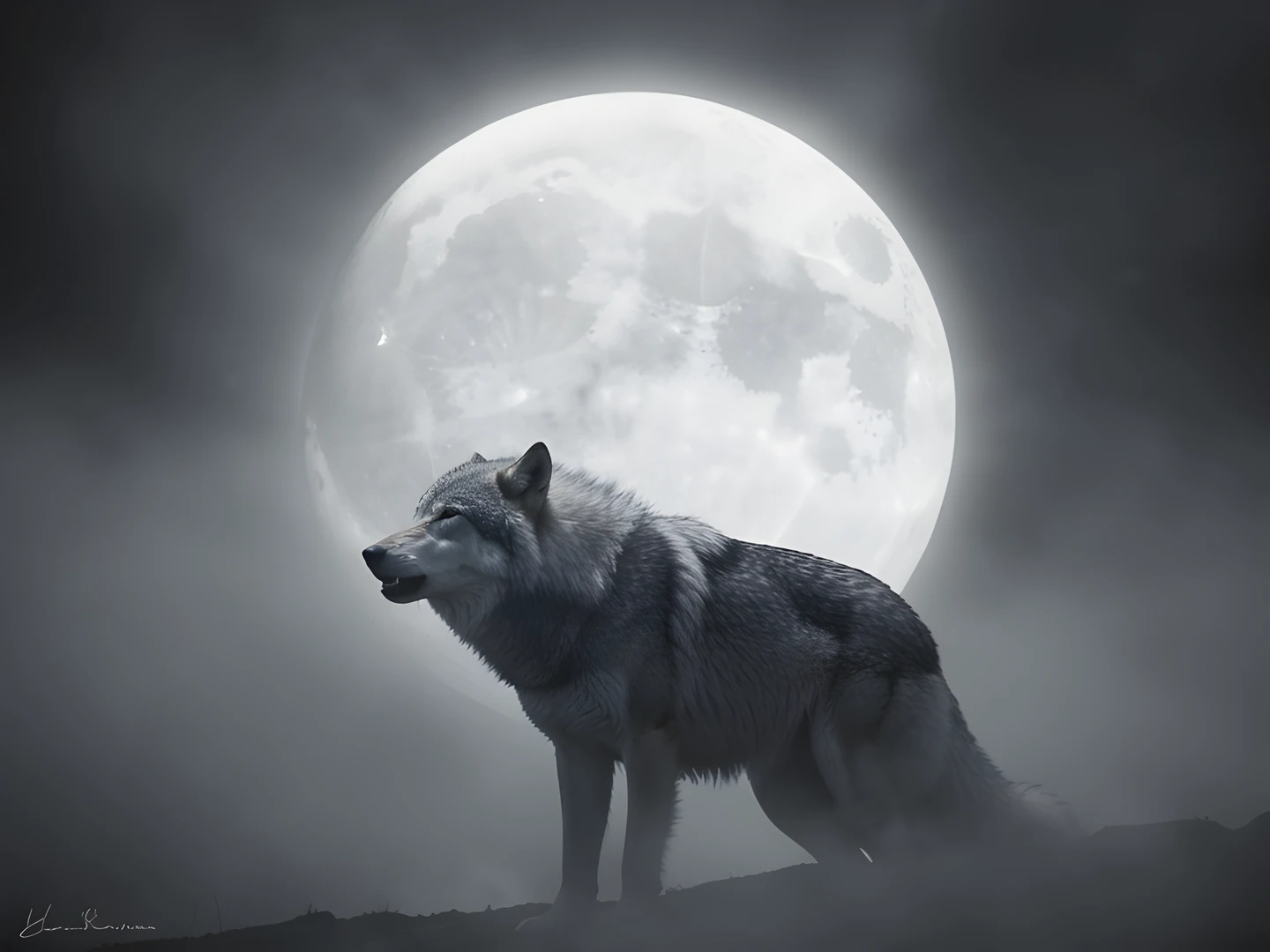 Moonlit Forest Wolves
