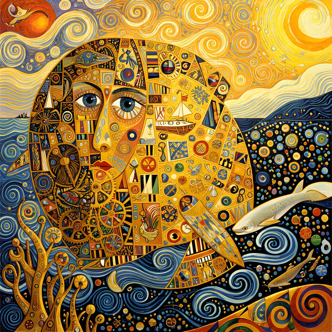 Golden Klimt Waves