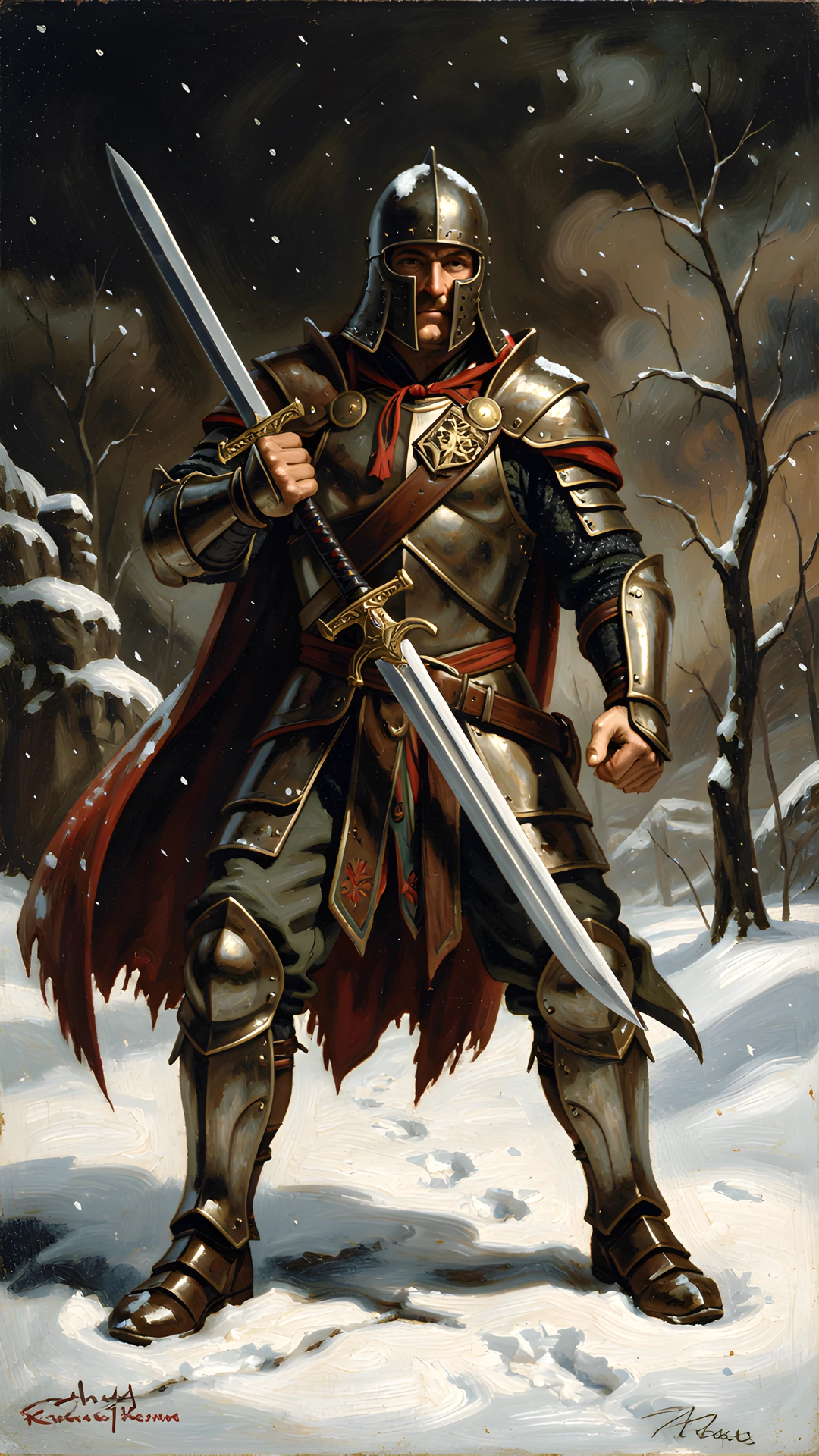 Warrior Snow Scene