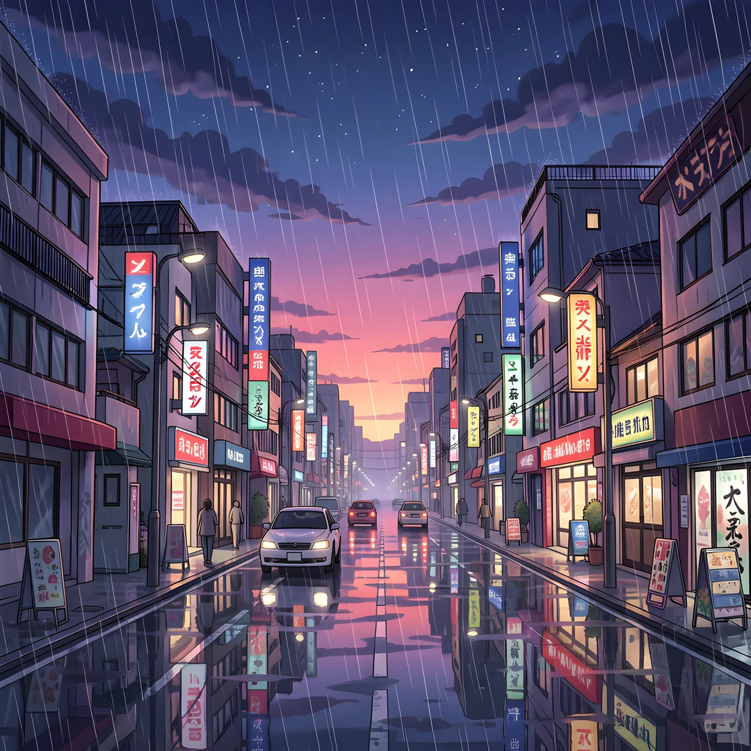 Rainy Cityscape