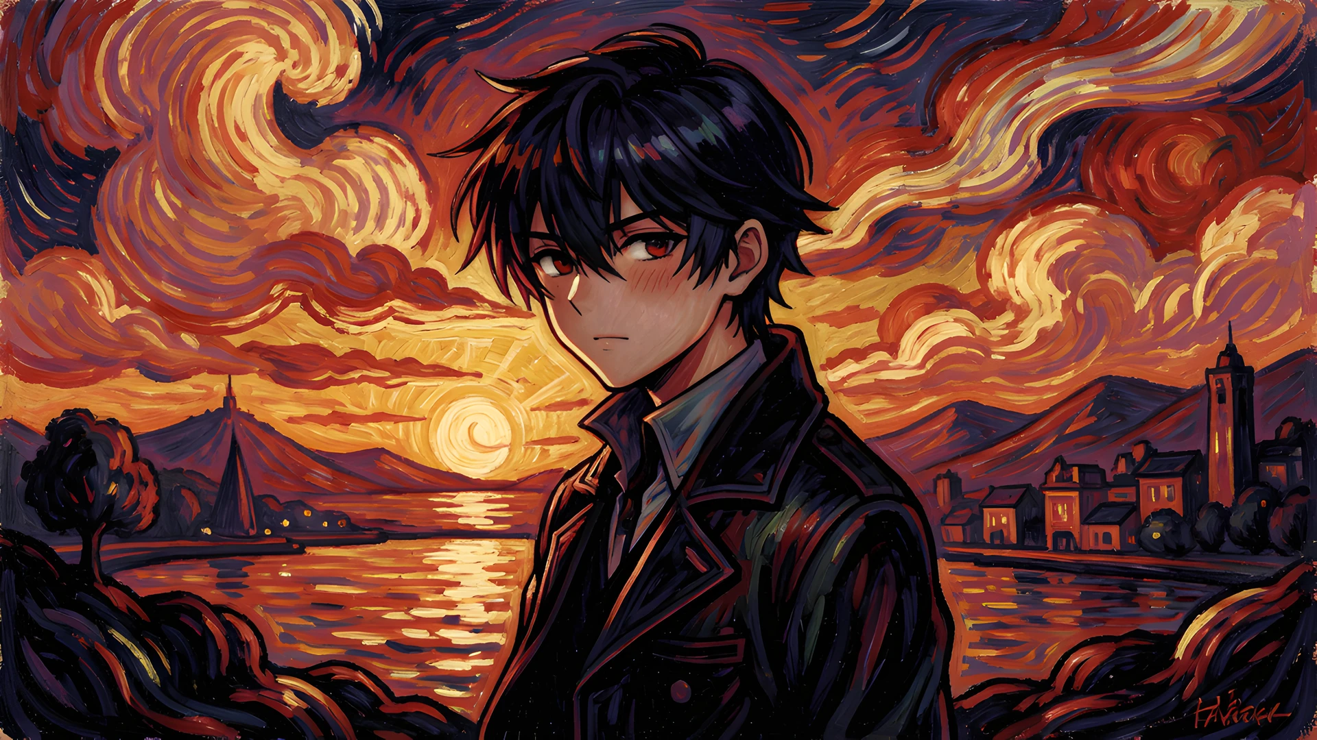 Dark Anime Sunset