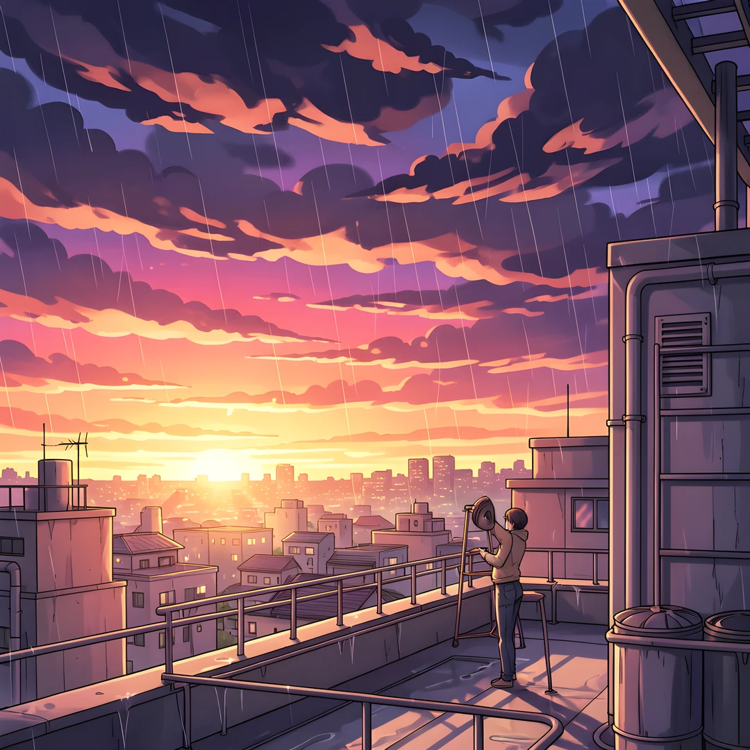 Rooftop Sunset Glow