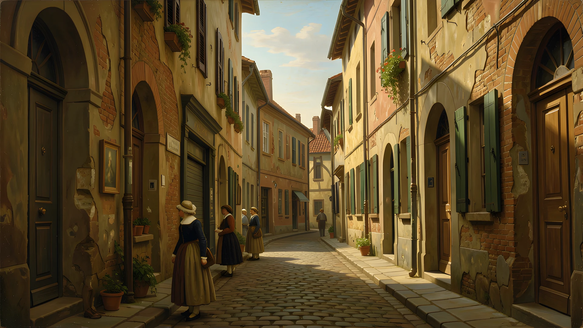 Dutch Village Scene