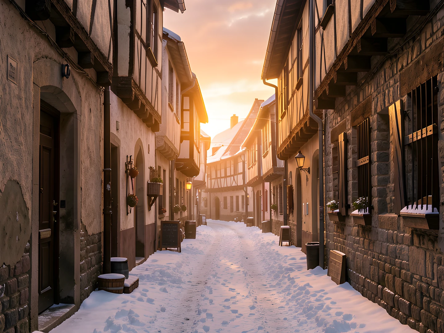 Snowy Paris Street