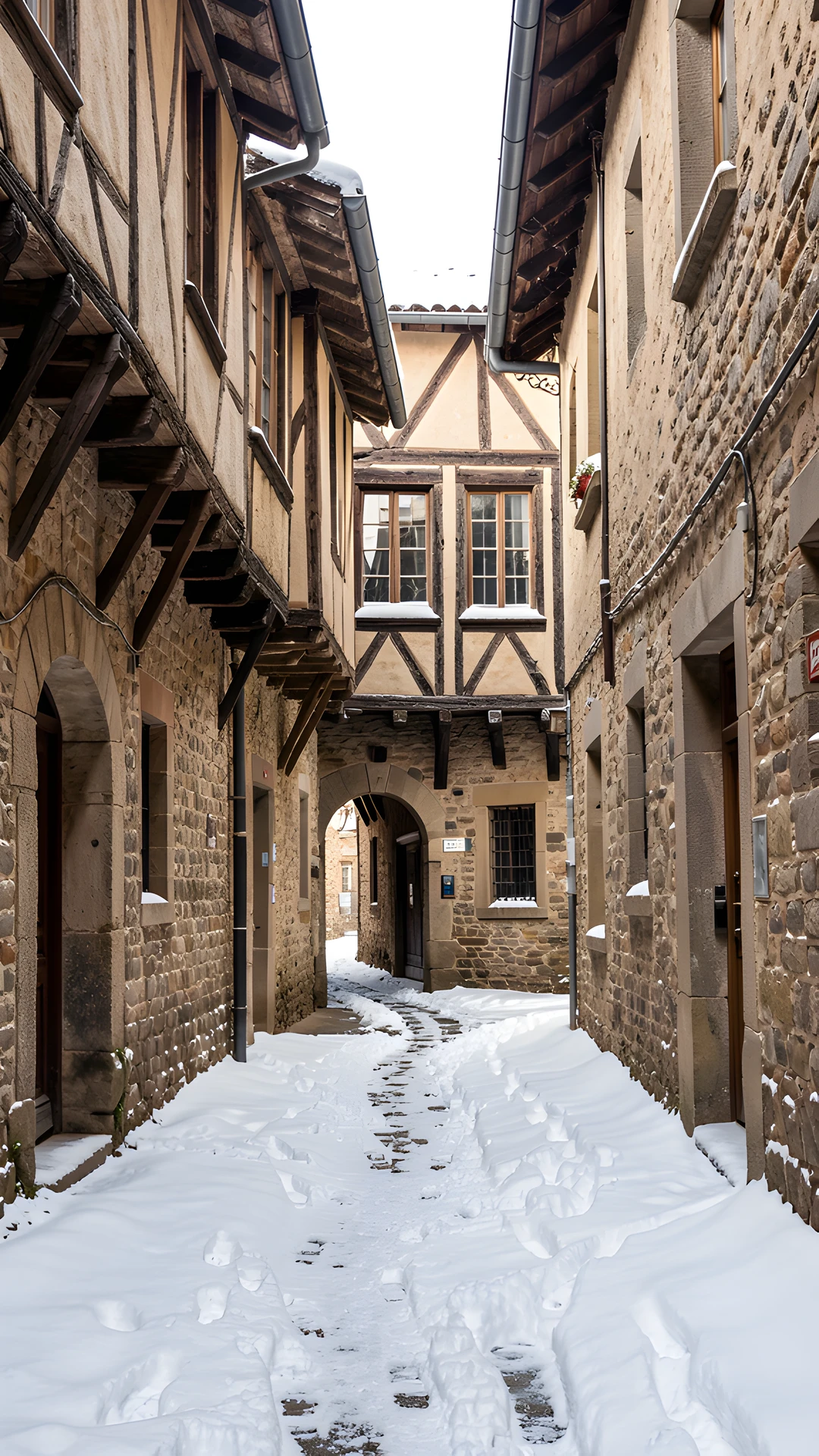 Snowy European Alley