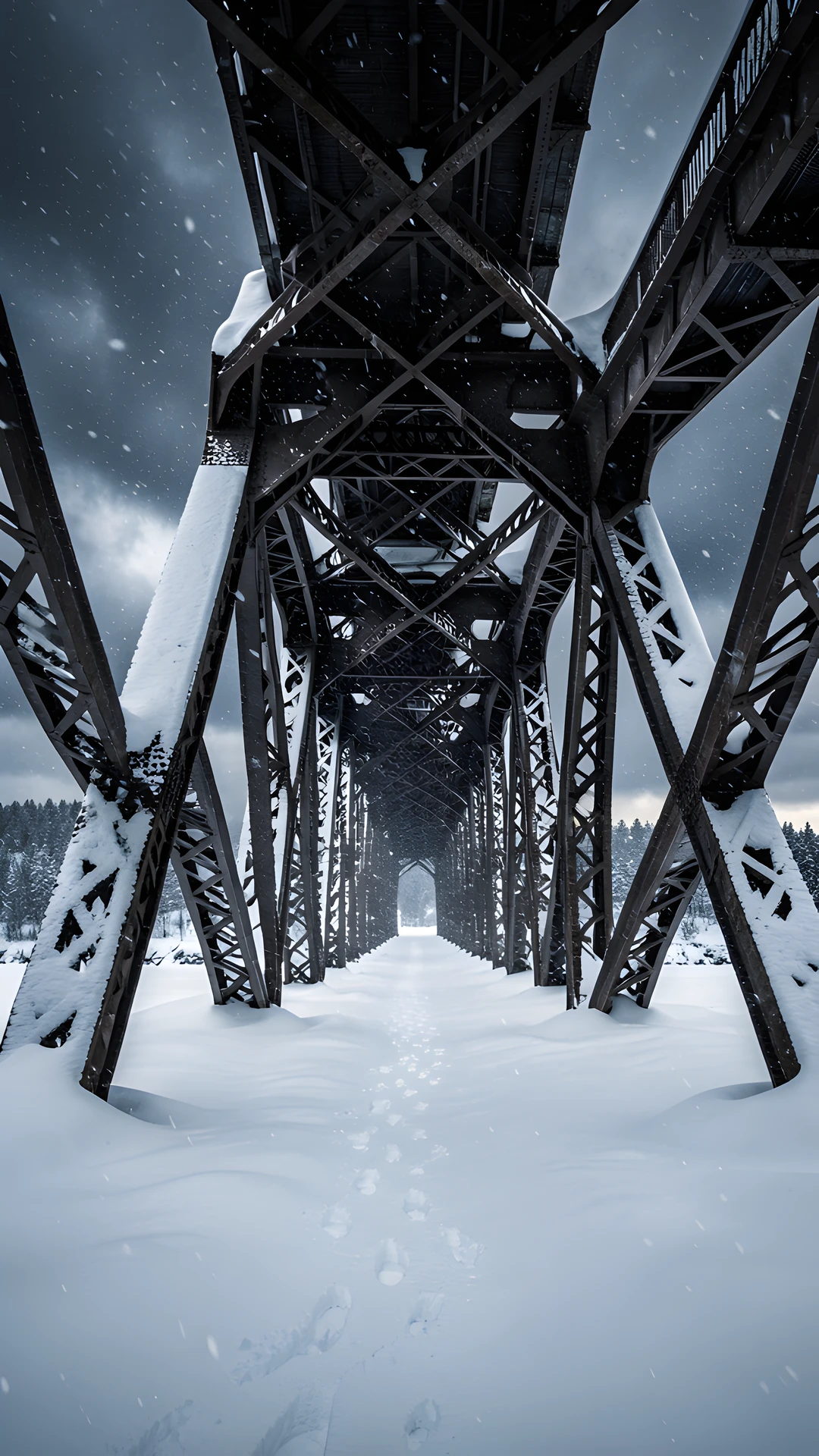 Frozen Snowy Bridge