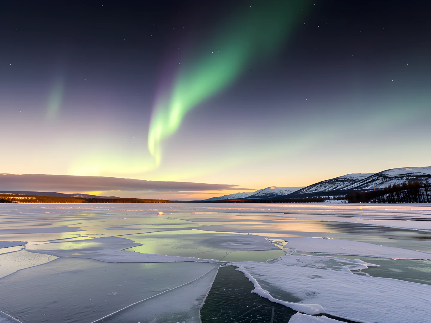 Frozen Lake Glow
