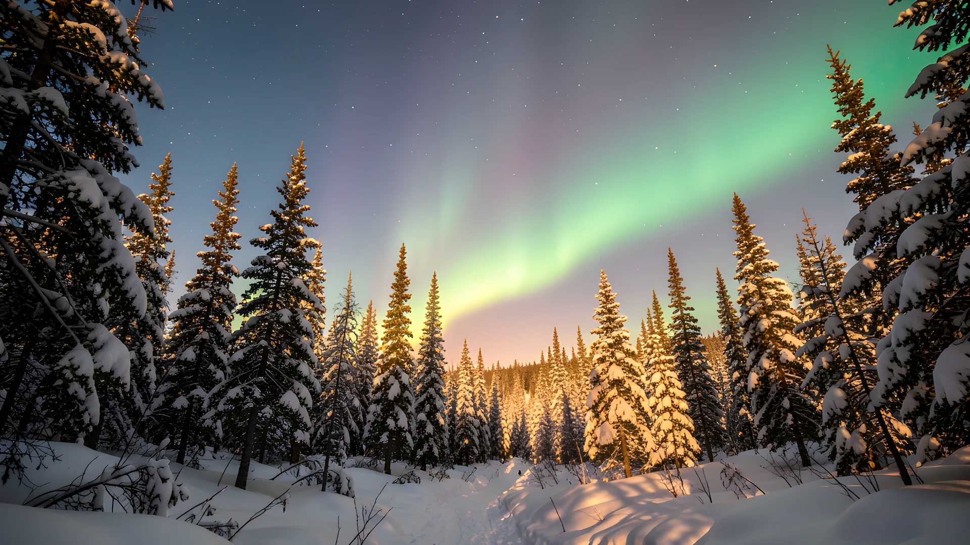 Aurora Forest Glow