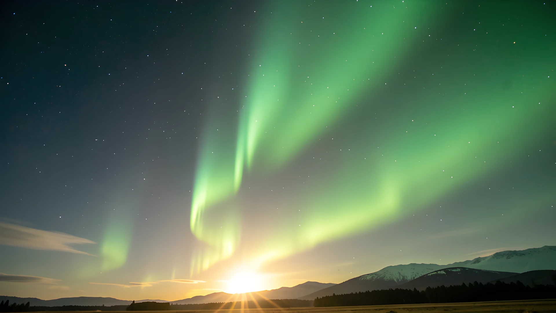 Aurora Green Sky