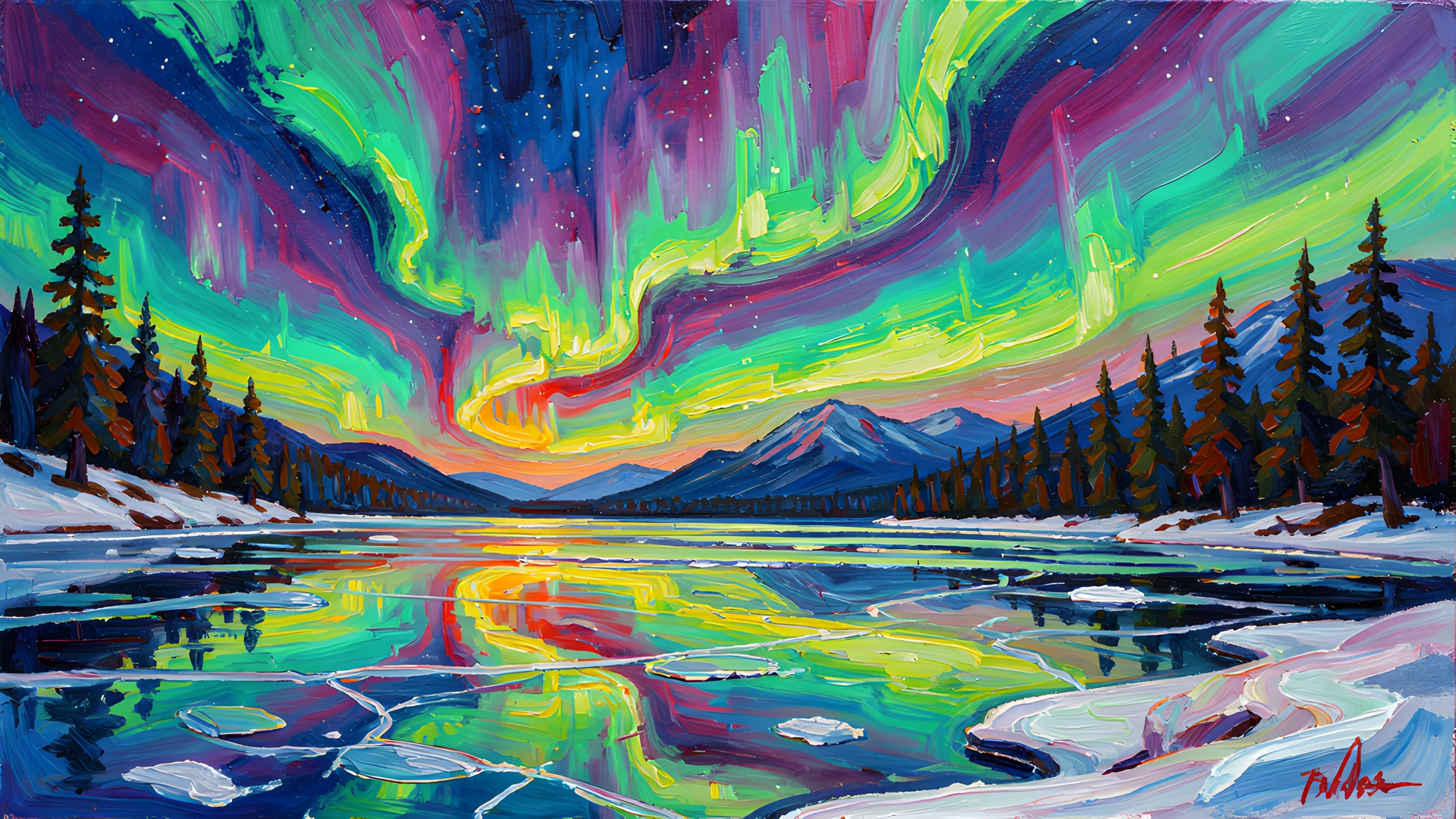 Frozen Lake Scene