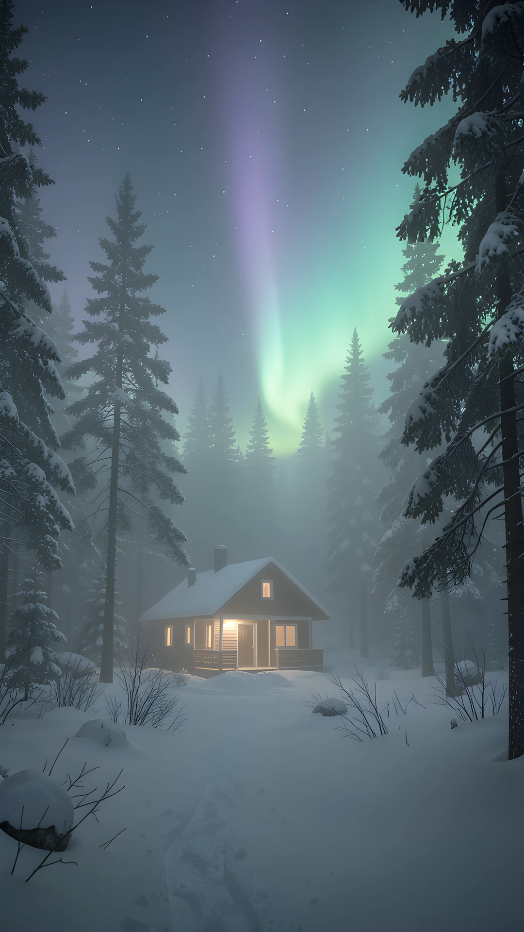 Frozen Forest Night