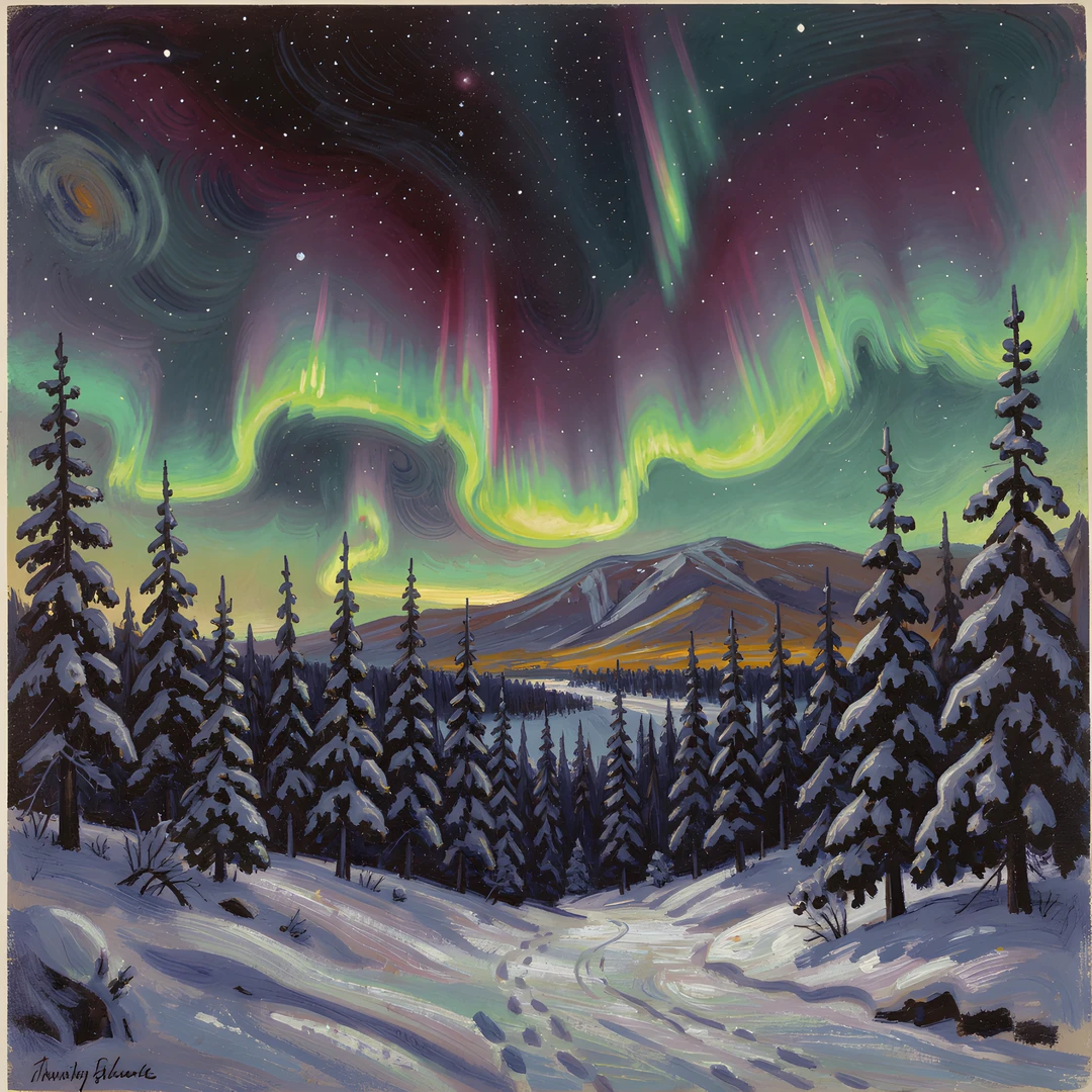 Aurora Forest Glow