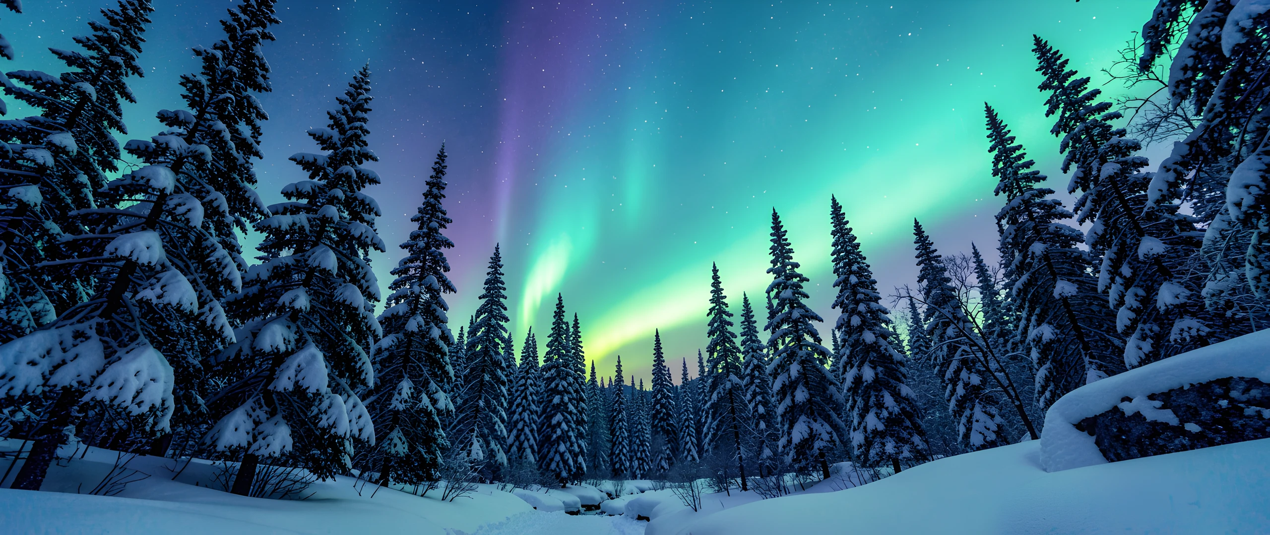 Aurora Snow Forest