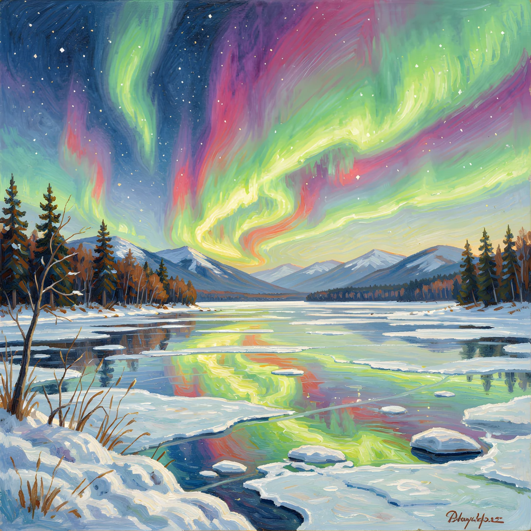 Frozen Lake Scene