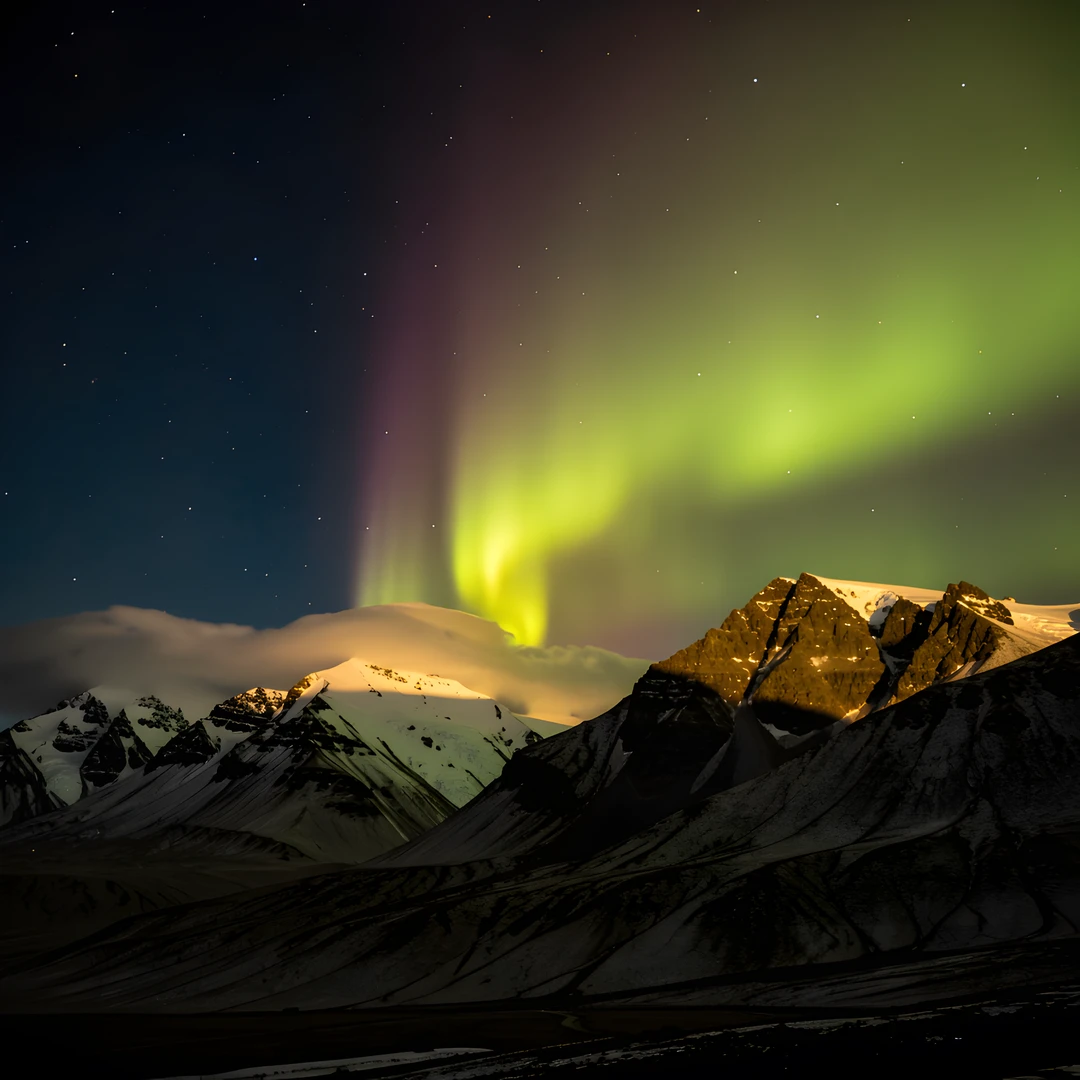 Golden Icelandic Peaks