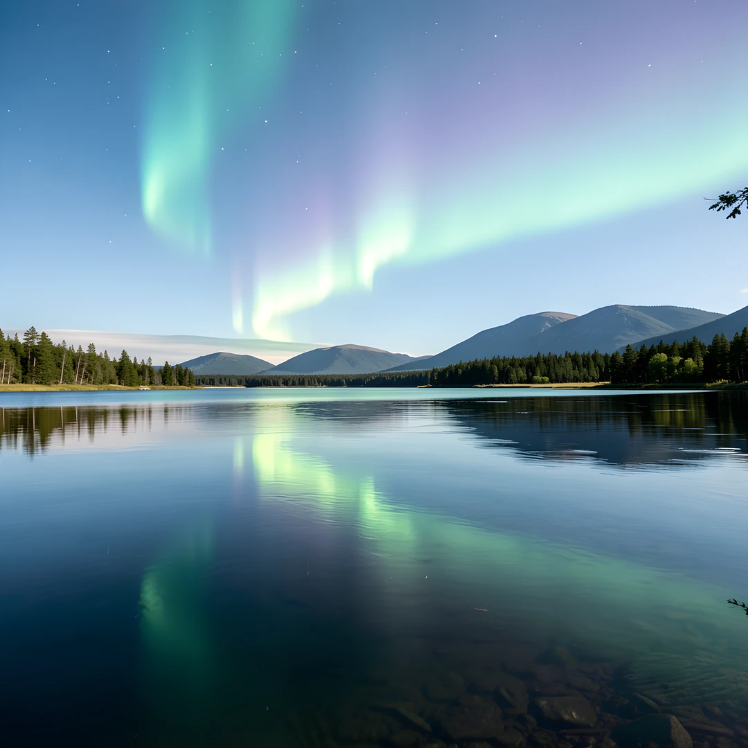 Aurora Ocean Reflection