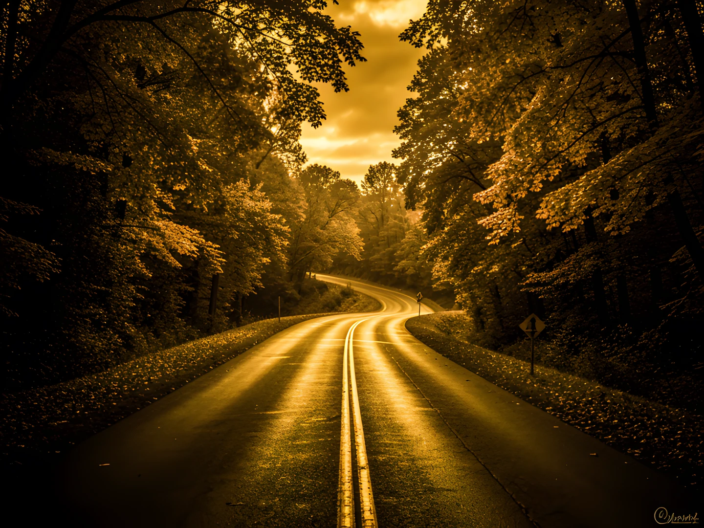 Golden Twilight Road
