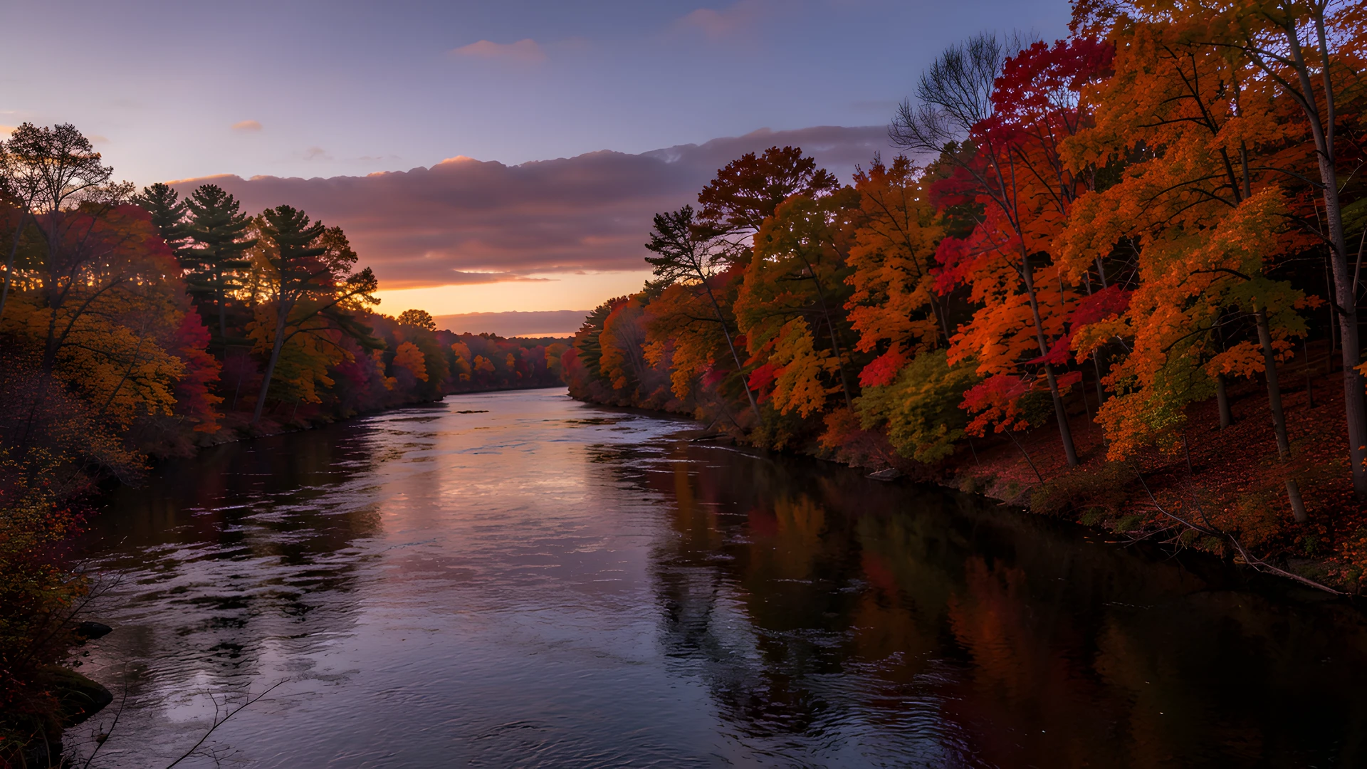 Golden River Dawn