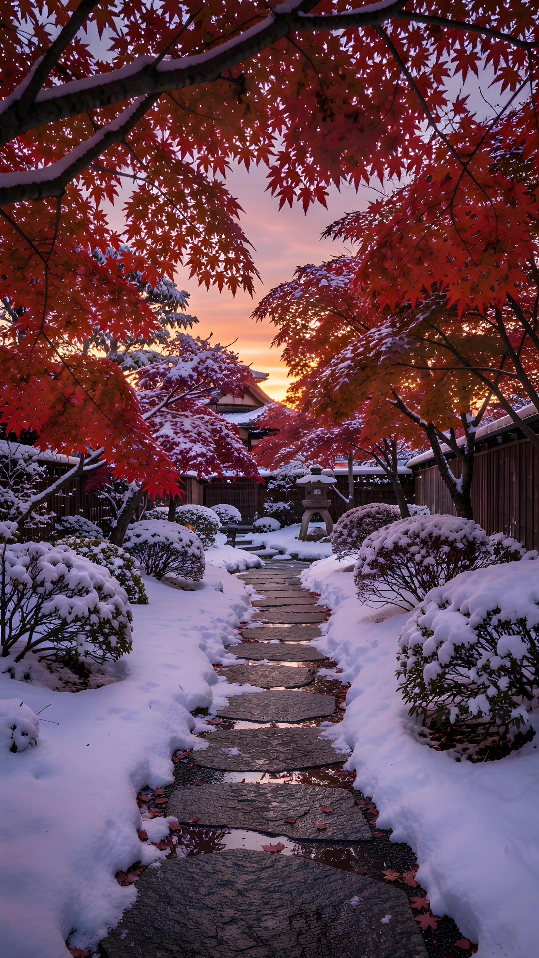 Snowy Garden Path