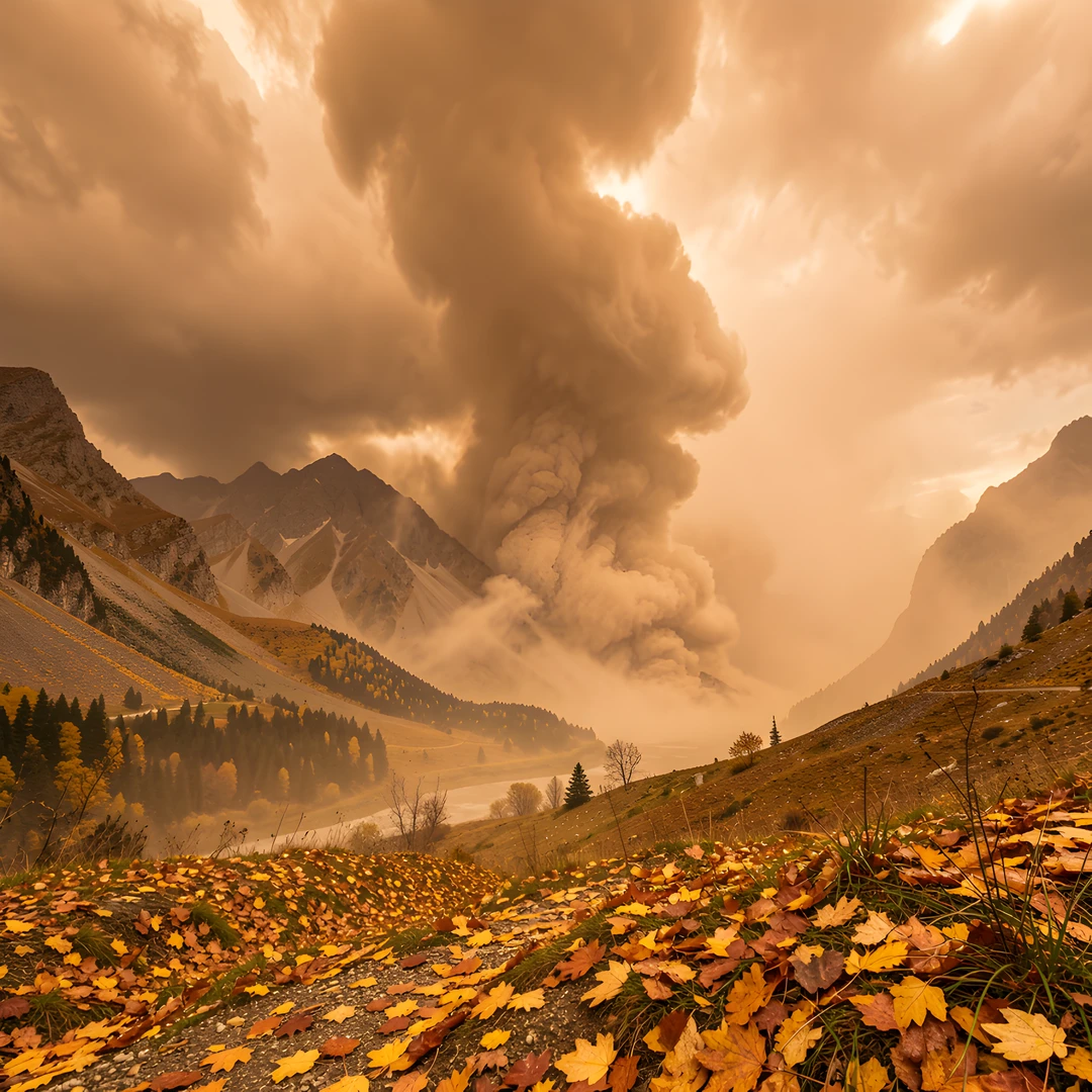 Stormy Mountain Leaves