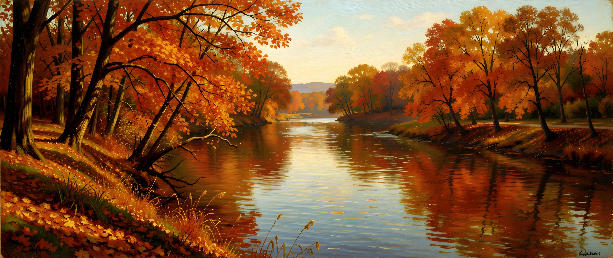 Golden River Sunset