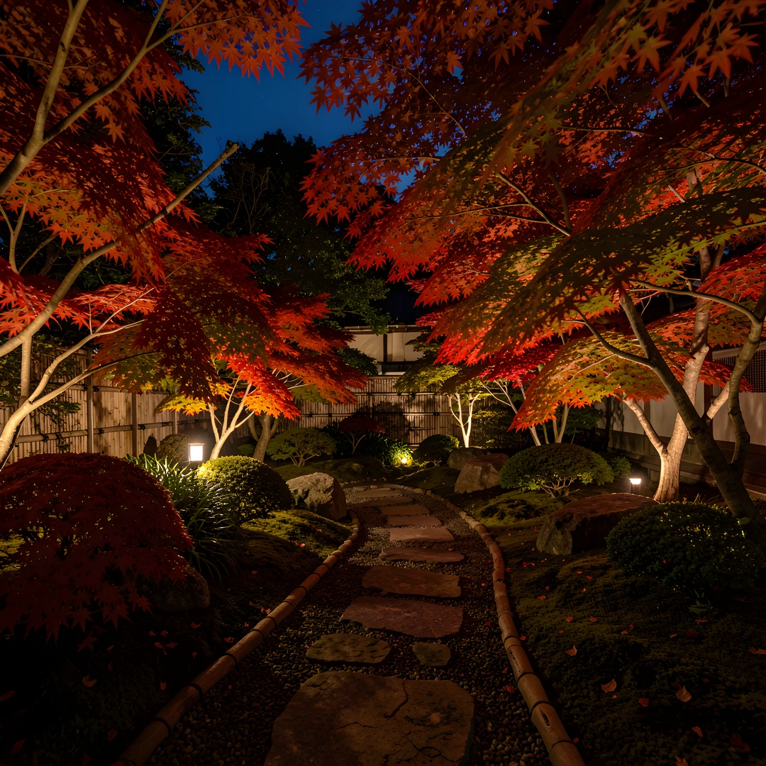 Moonlit Maple Path
