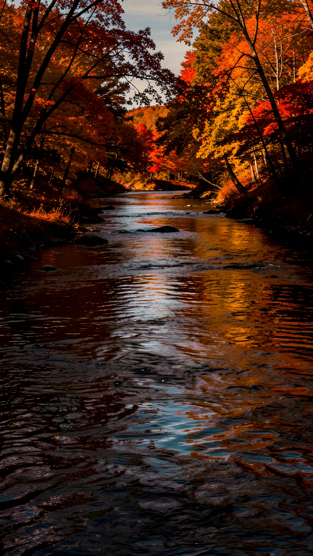 Golden River Sunset