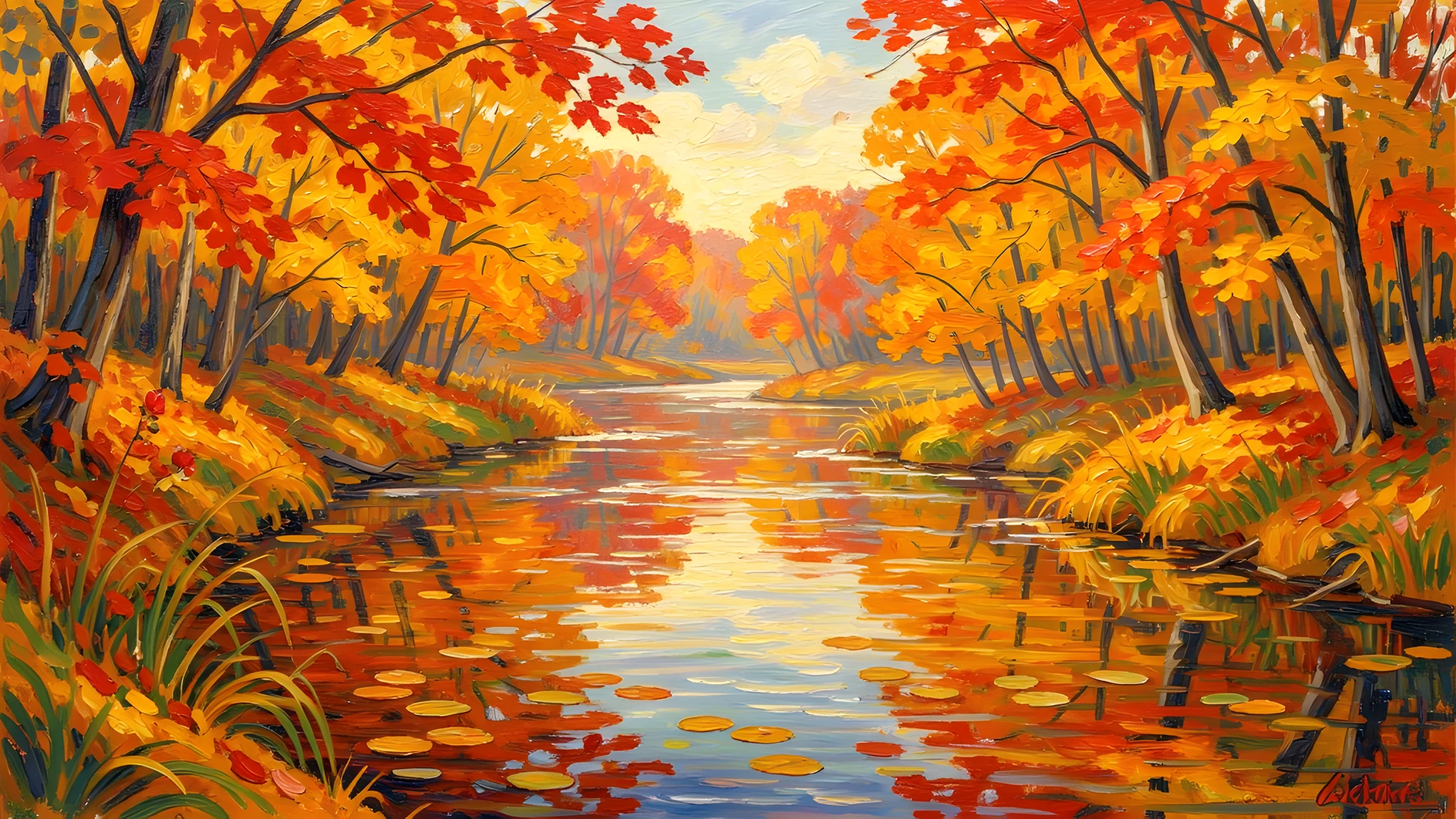 Autumn Leaf Landscape