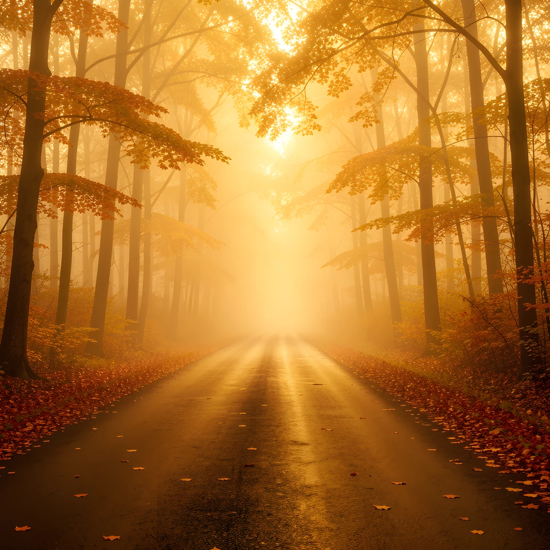 Golden Autumn Road